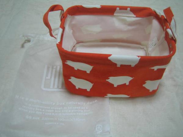 美品！PILIEY　ピリエ　ブタ柄　SSサイズ　オレンジ　収納に　_1