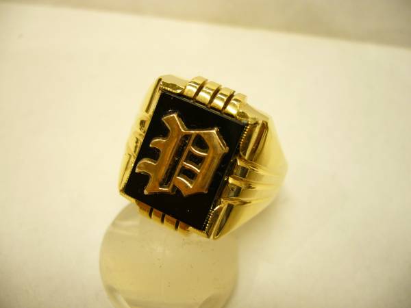 ビンテージカレッジリング K18GFD 18金張り 21号 良品 送120円～(21号 