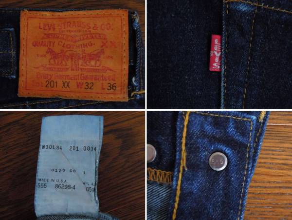 美品☆LEVI'S リーバイス 201XX 復刻 USAバレンシア製 W32 濃紺(W32