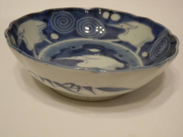 至楽 古伊万里 染付け 膾皿 なます皿 鷺 ２客 江戸時代_3