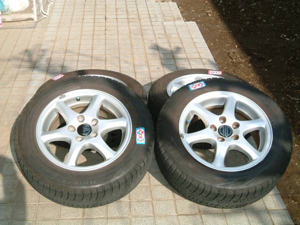 195-60-15 BSスタッドレス7～８分山 ボルボＶ７０純正 美品_3