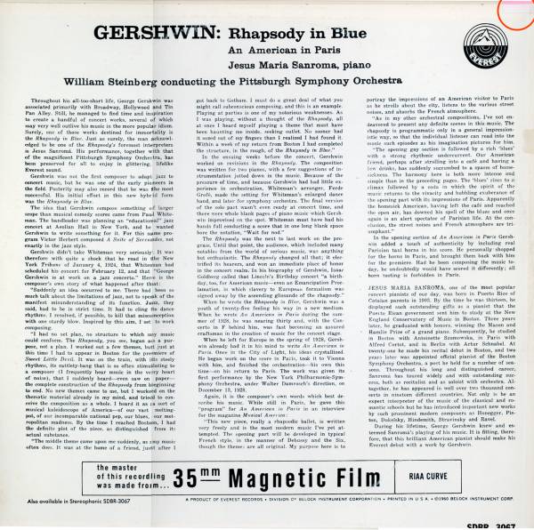 スタインバーグ/ガーシュイン「パリアメ」「ラプソ」米EVEREST盤_2