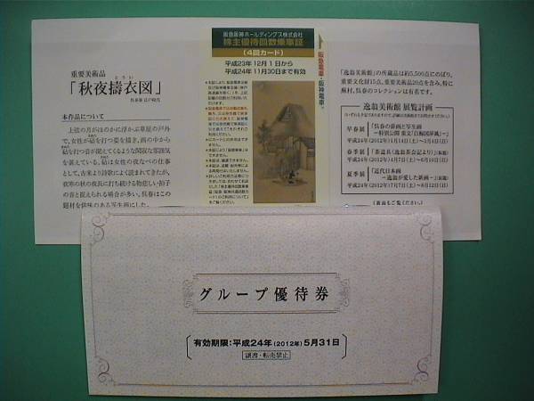 阪急 株主優待4回カード1枚と優待券 H24.5.31まで_1