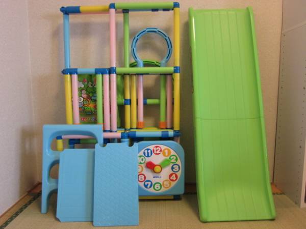 *美品・欠品無*WORLDおりたたみ3段ジム/ジャングルジムすべり台_2