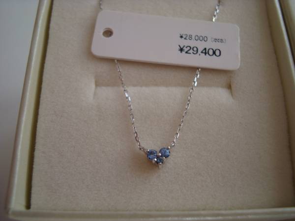 ｅｔｅ★エテ 新品 K18WG　ハート　ネックレス サファイヤ_1