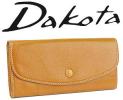Dakota(ダコタ)かぶせ長財布イタリア製牛革【キャリー】イエロー