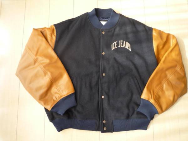 スタジャン ICE JEANS 古着 XL レザー
