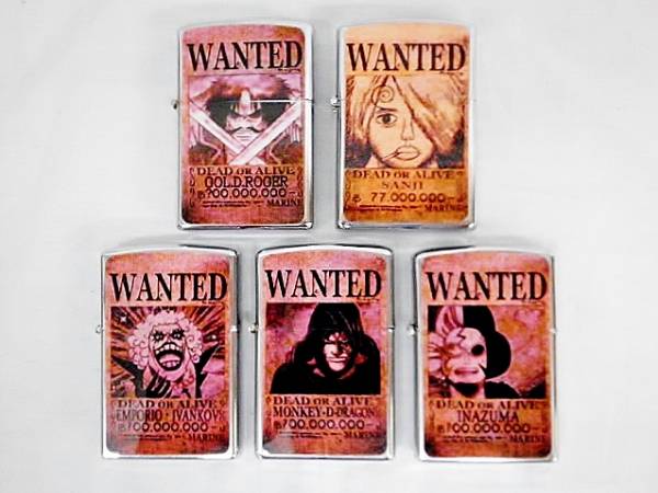 ワンピース ジッポ風 オイルライター 5個セット 手配書 コミック アニメグッズ 売買されたオークション情報 Yahooの商品情報をアーカイブ公開 オークファン Aucfan Com