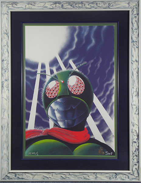 ◇石ノ森章太郎◇瞳のジュン◇版画◇仮面ライダー◇直筆サイン◇(版画