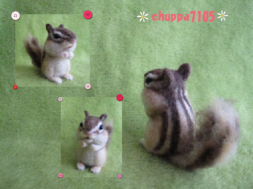 羊毛フェルト*手のひら シマリスちゃん♪りす_3