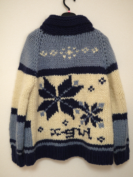 X-girl カナダ製 ニットジップアップジャケット100%wool X-girl セーター エックスガール カウチン カナダ製 ウールT374