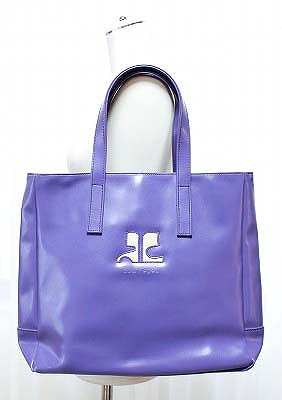 Courregesクレージュ☆パープルエナメルトートバッグ(かばん、バッグ 