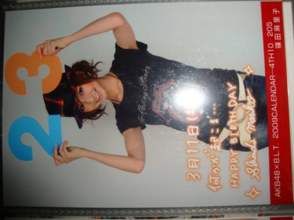 AKB48☆篠田麻里子☆BLT特典生写真☆2009カレンダー劇場盤☆4th_1