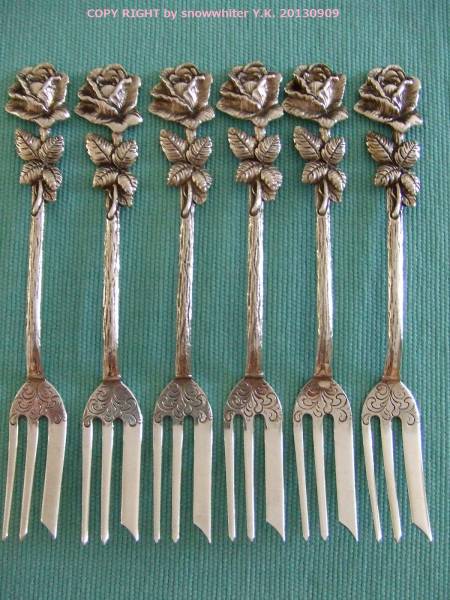 クリストフウィドマン 銀無垢 純銀製 薔薇 ローズ フォーク6本_1