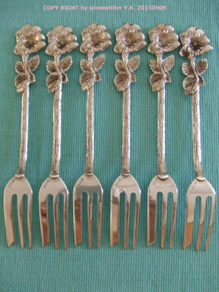 クリストフウィドマン 銀無垢 純銀製 薔薇 ローズ フォーク6本_3