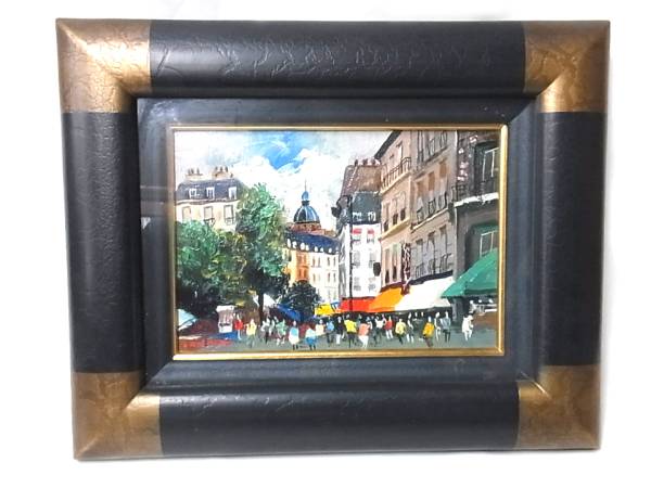 ◇美品◇ 絵画 油彩 真作 石川信 【パリ】 額付き サイン有(自然、風景