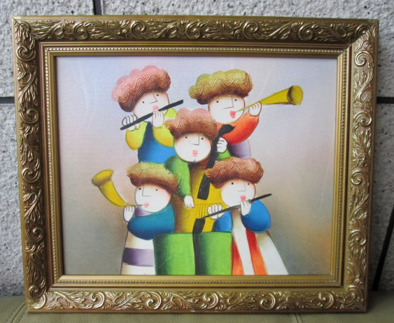 手描きの可愛い油絵 ａ284 額縁 フレーム 壁飾りとして 抽象画 売買されたオークション情報 Yahooの商品情報をアーカイブ公開 オークファン Aucfan Com