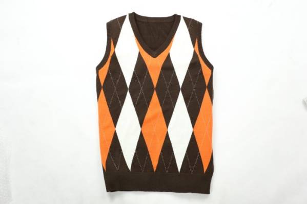 新品春物●【Kivert】 キヴェート アーガイルベスト●黄緑色XL_2