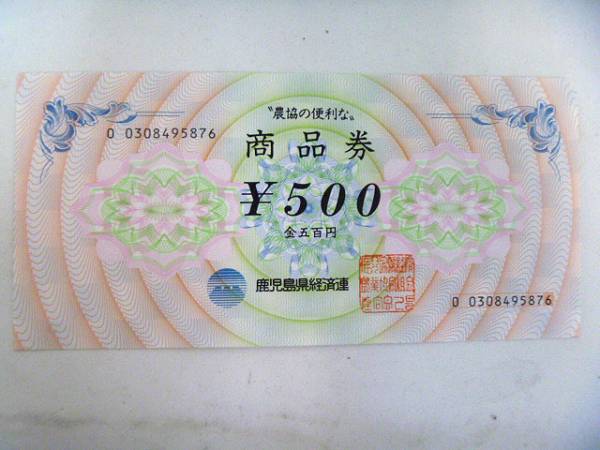 鹿児島県経済連 商品券 500円 21枚 10500円分 農協 山形屋(8376)(一般