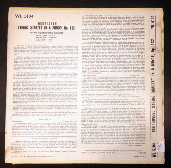 (米)WESTMINSTER[WL5104]VKQ:ベートーベン弦楽四重奏15番イ短調_2