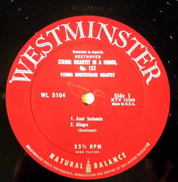 (米)WESTMINSTER[WL5104]VKQ:ベートーベン弦楽四重奏15番イ短調_3