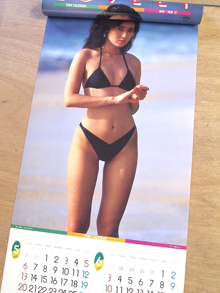 お宝 1984年版 浅野ゆう子 カレンダー 水着 ポスターの入札履歴 - 入札