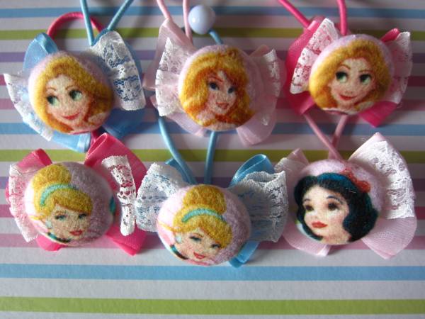 ★リメイク品★ディズニープリンセス ヘアゴム★リボン★_1