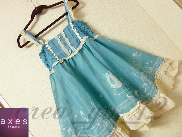 Axes Femme 人魚姫のメルヘン海の世界 マーメイド柄2wayワンピ ワンピース 売買されたオークション情報 Yahooの商品情報をアーカイブ公開 オークファン Aucfan Com