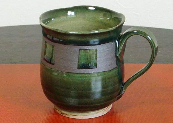 【新品・送料無料】　マグカップ　清水焼　オリベ帯南蛮