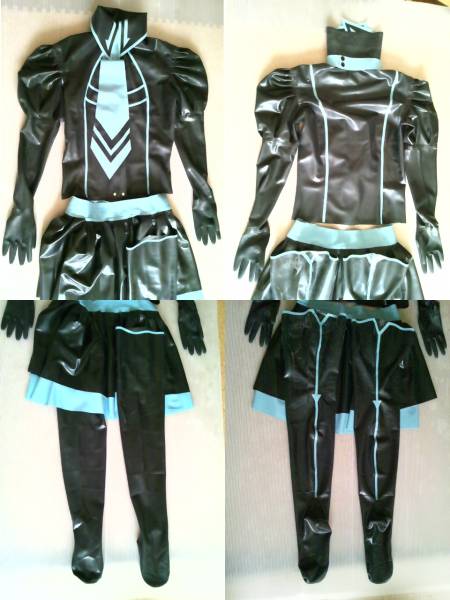 ラテックス ラバー コスチューム 初音ミク風 latex VOCALOID女L
