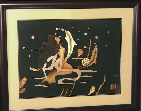 送料無料-葦画-人魚-金黄色美品-新品_1