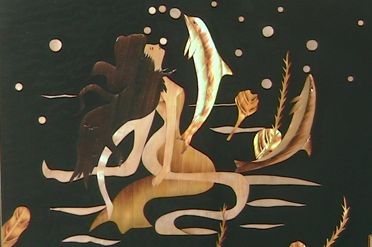 送料無料-葦画-人魚-金黄色美品-新品_3