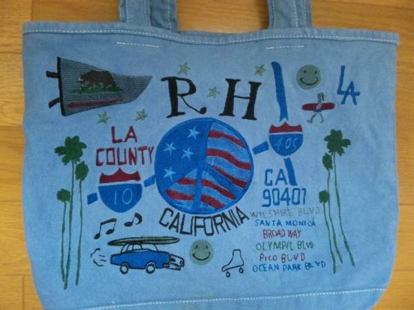 ロリンザ ロンハーマン トート バッグ Ron Herman 限定 コラボ青(女性  