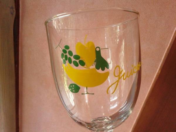 未使用 JIM レトロ ポップ 脚付きグラス ３脚 鳥?可愛い柄です！_1