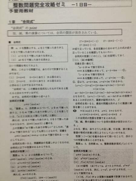 大数ゼミ 整数問題完全攻略ゼミ