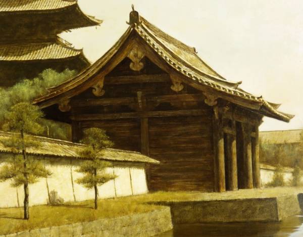 身野友之 リアリズム油彩10号東寺～哀惜の風景 写実絵画 神戸(自然