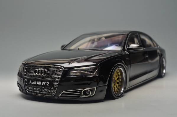 1/18 京商 アウディ A8 L W12 Audi ブラック BBS-LM 改 カスタム