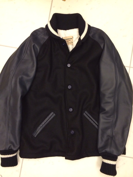 【USED】別注 SKOOKUM スタジャン 黒×ネイビー 36