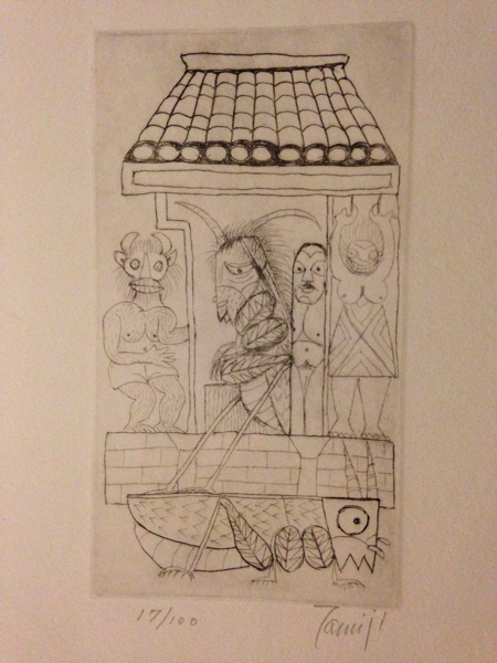 ☆北川民次 きたがわたみじ 銅版画 （バッタ）限定100(銅版画