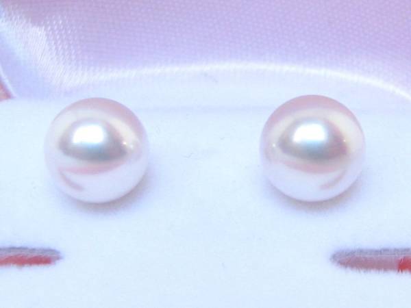 SS-3033日本産本真珠あこやピアス8.5mm大粒K14WG新品保証書付