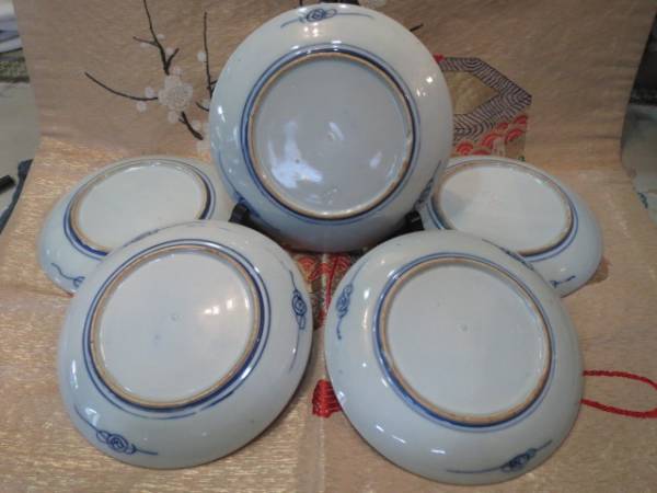伊万里 6寸 色絵皿 見込クロス紋 5客 古伊万里 | 皿（キッチン用品・