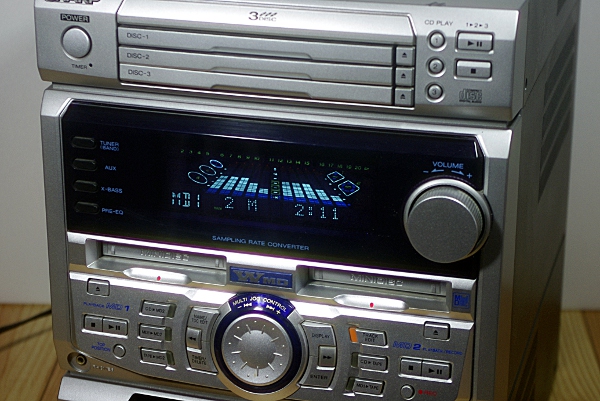 ○SHARP W-MD/3-CD/カセット コンポ 「MD-X75」○ジャンク品(MDコンポ