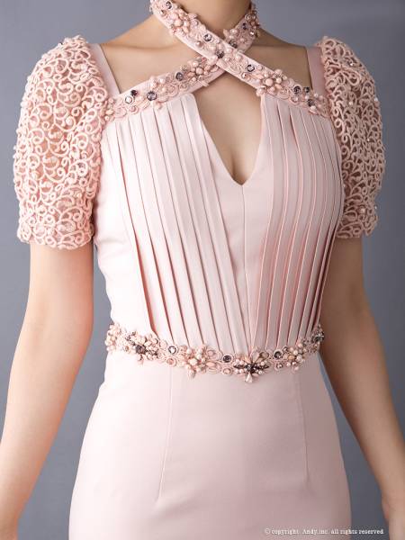 AN-OK1007☆Andyドレス☆新品タグ付☆PinkBeige S