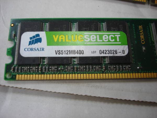送料無料CORSAIR PC3200/DDR400 512MBx2枚(計1GB)中古_2