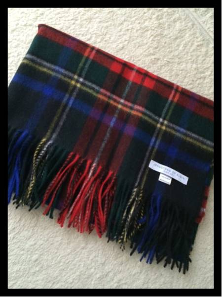 新品未使用☆ジョンストンズ大判カシミヤストール☆ドゥロワー