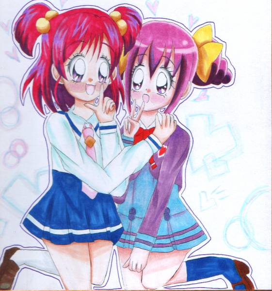 同人手描きイラスト 色紙 プリキュア５ 夢原のぞみ 星空みゆき 手描きイラスト 売買されたオークション情報 Yahooの商品情報をアーカイブ公開 オークファン Aucfan Com