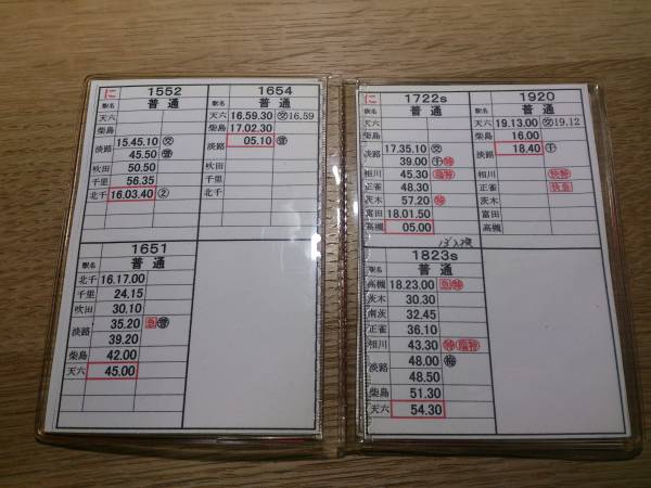 ☆貴重 阪急電車 千里線 車掌用 スタフ 行路表 ビニールケース入(廃品