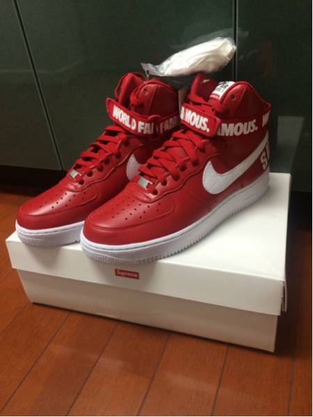 supreme NIKE AIR FORCE 1 HIGH 赤 27 シュプリーム フォース1