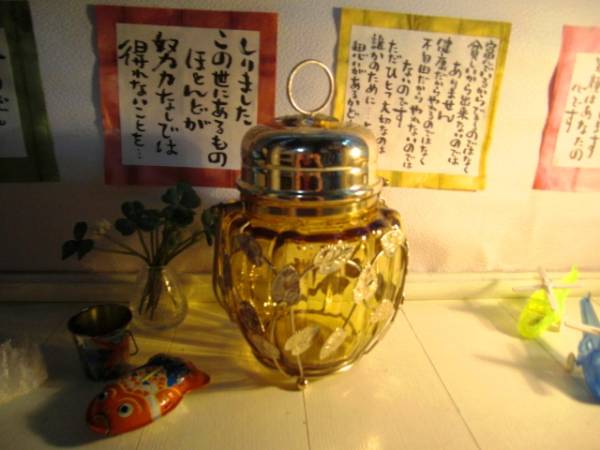 TERADA WARE ③オルゴール付き硝子のキャンディーポット (雑貨)｜売買