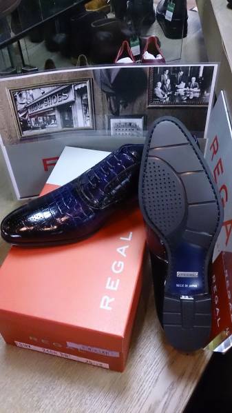 リーガル新製品24GR BB メダリオン クロコネイビー26.5cm 新品(26.5cm  